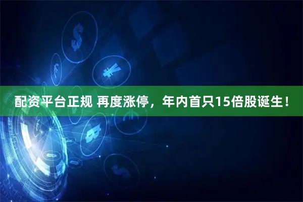 配资平台正规 再度涨停，年内首只15倍股诞生！